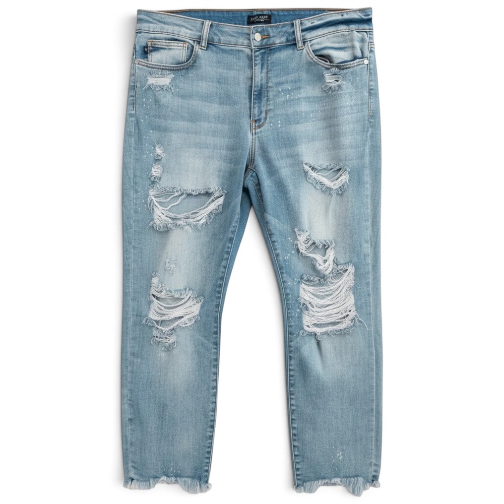 Judy Blue Boyfriend Jeans Women 20W Distressed Thrashed Streetwear Grunge Skater